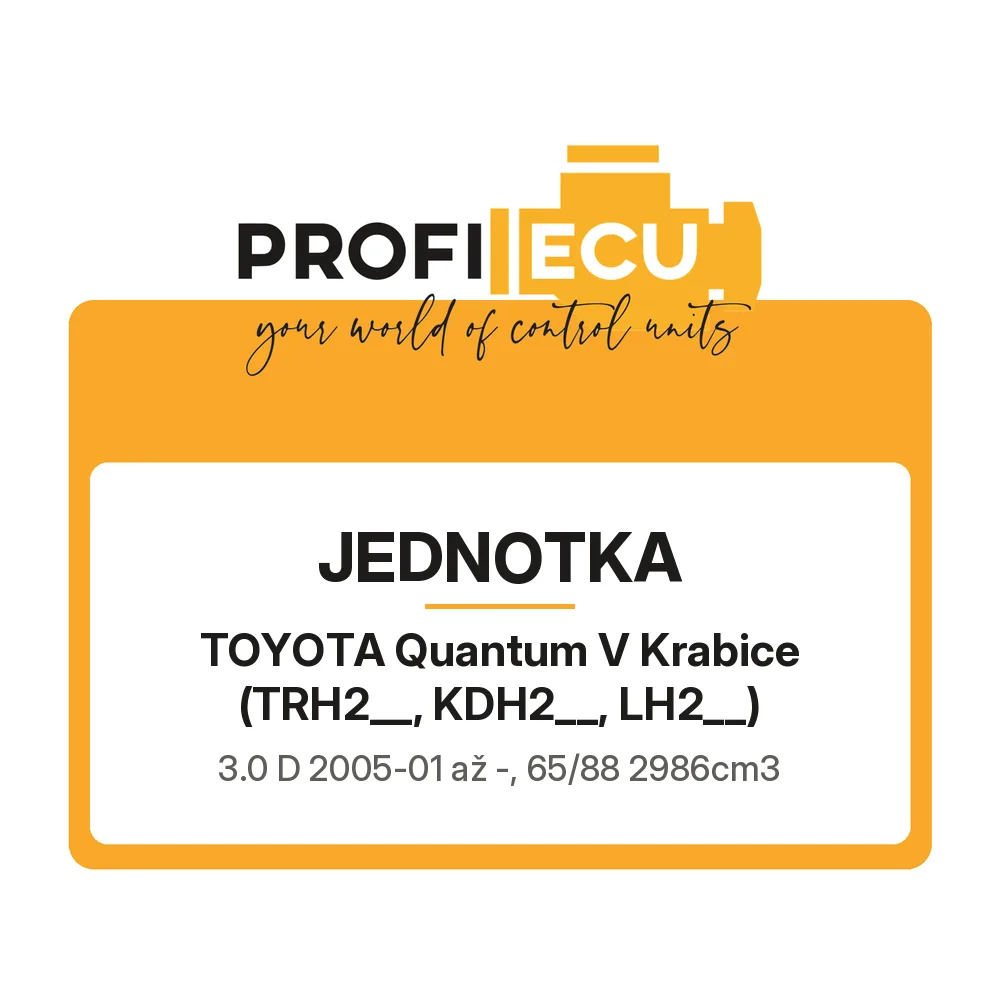 Etiketa ProfiECU: Jednotka pro Toyota Quantum V Krabice 3.0 D 65 kW