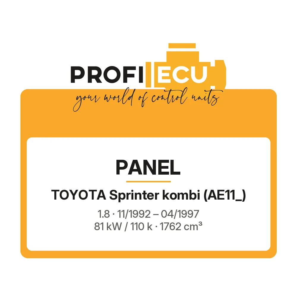 Etiketa ProfiECU: Panel pro Toyota Sprinter kombi 1.8 81 kW