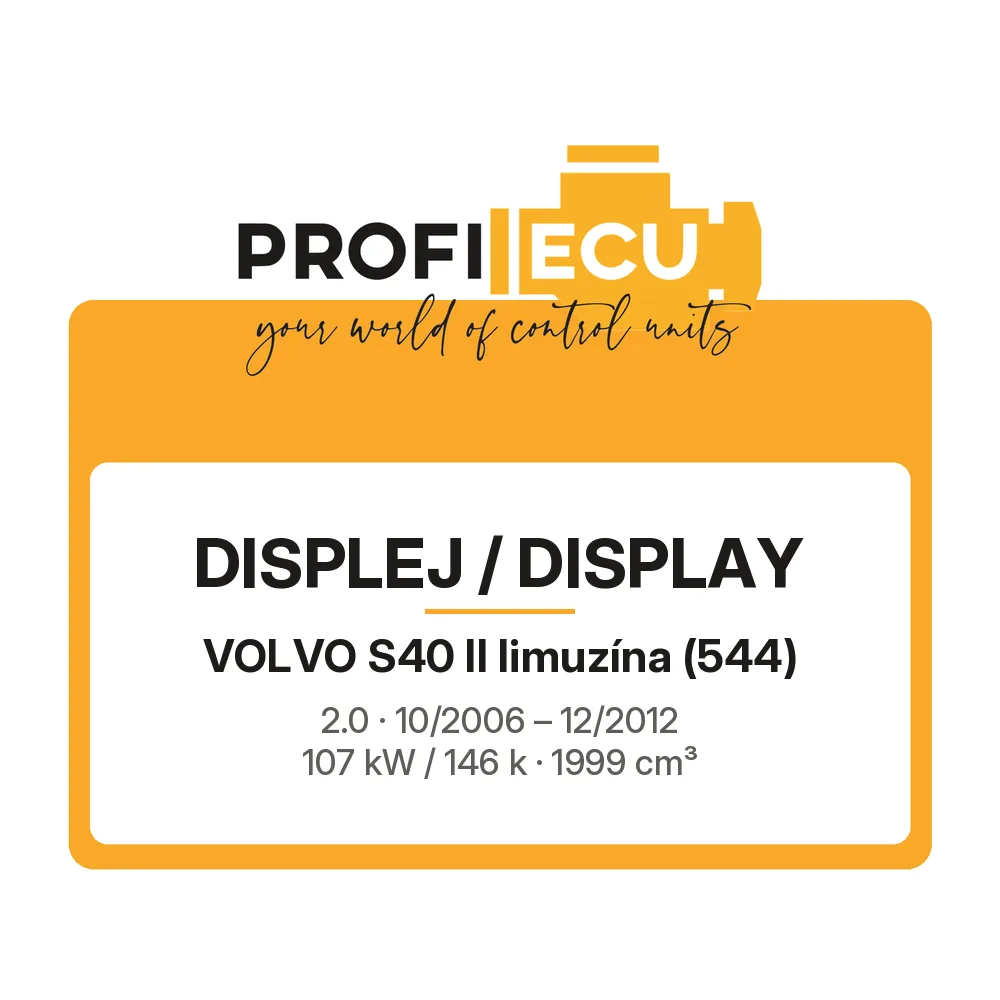 Etiketa ProfiECU: Displej / Display pro Volvo S40 II limuzína 2.0 107 kW