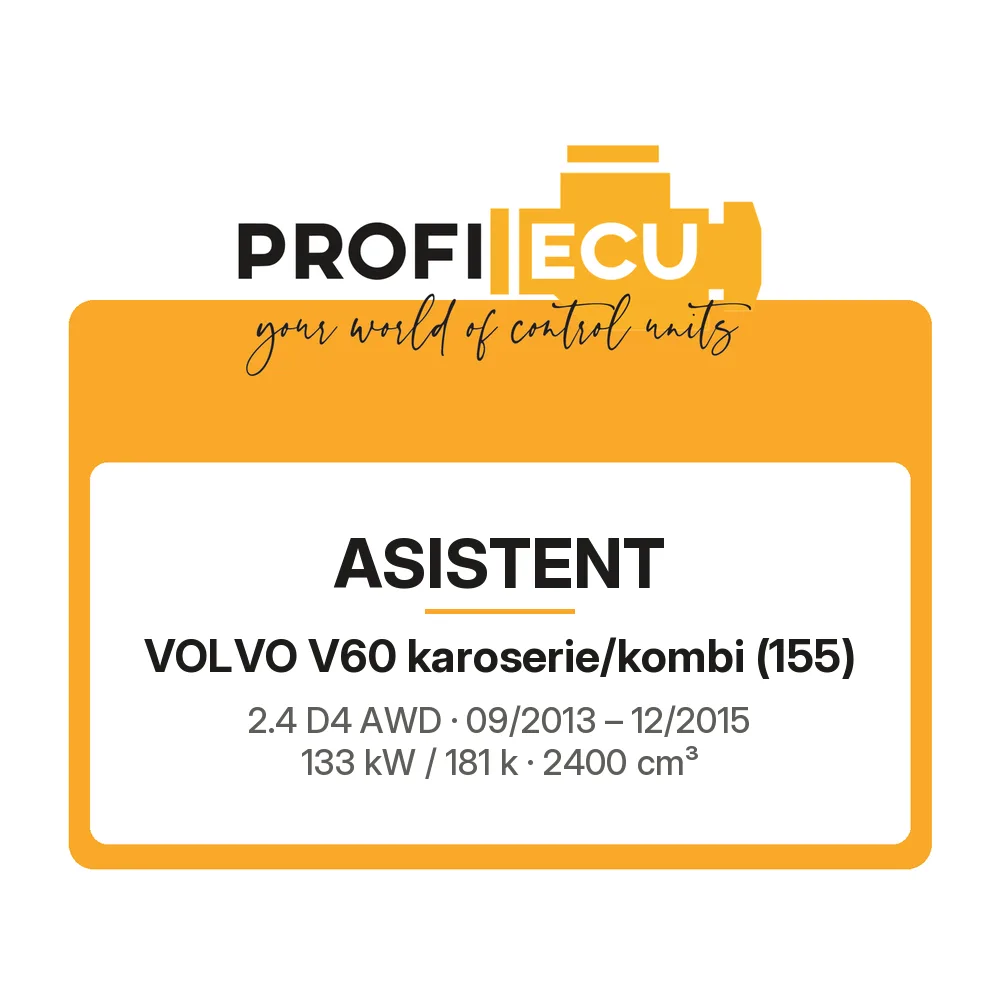Etiketa ProfiECU: ASISTENT pro Volvo V60 karoserie/kombi 2.4 D4 AWD 133 kW