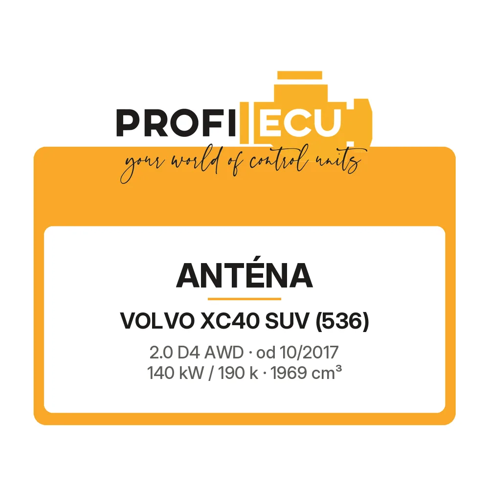 Etiketa ProfiECU: Anténa pro Volvo XC40 SUV 2.0 D4 AWD 140 kW
