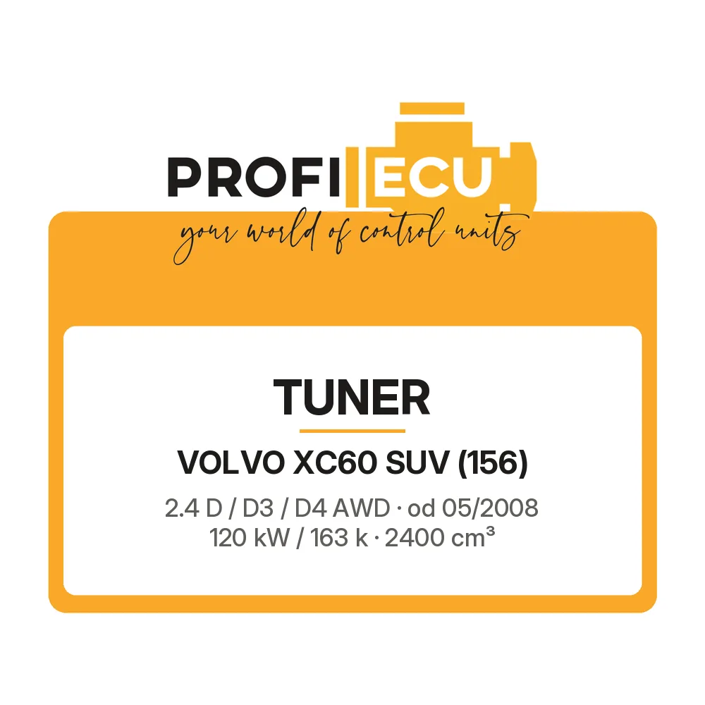 Etiketa ProfiECU: Tuner pro Volvo XC60 SUV 2.4 D / D3 / D4 AWD 120 kW