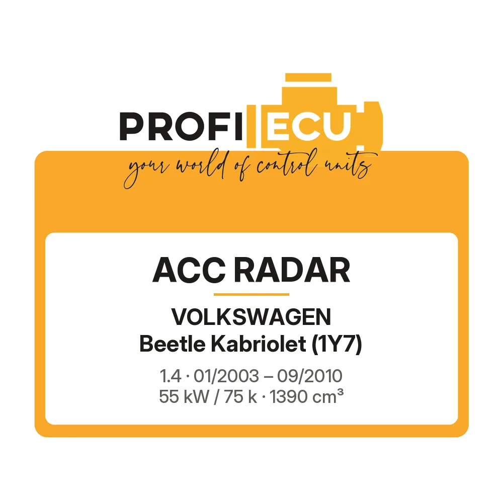 Etiketa ProfiECU: ACC Radar pro Volkswagen Beetle Kabriolet 1.4 55 kW