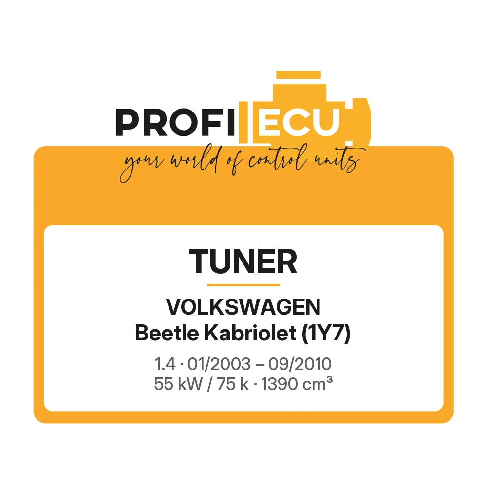 Etiketa ProfiECU: Tuner pro Volkswagen Beetle Kabriolet 1.4 55 kW