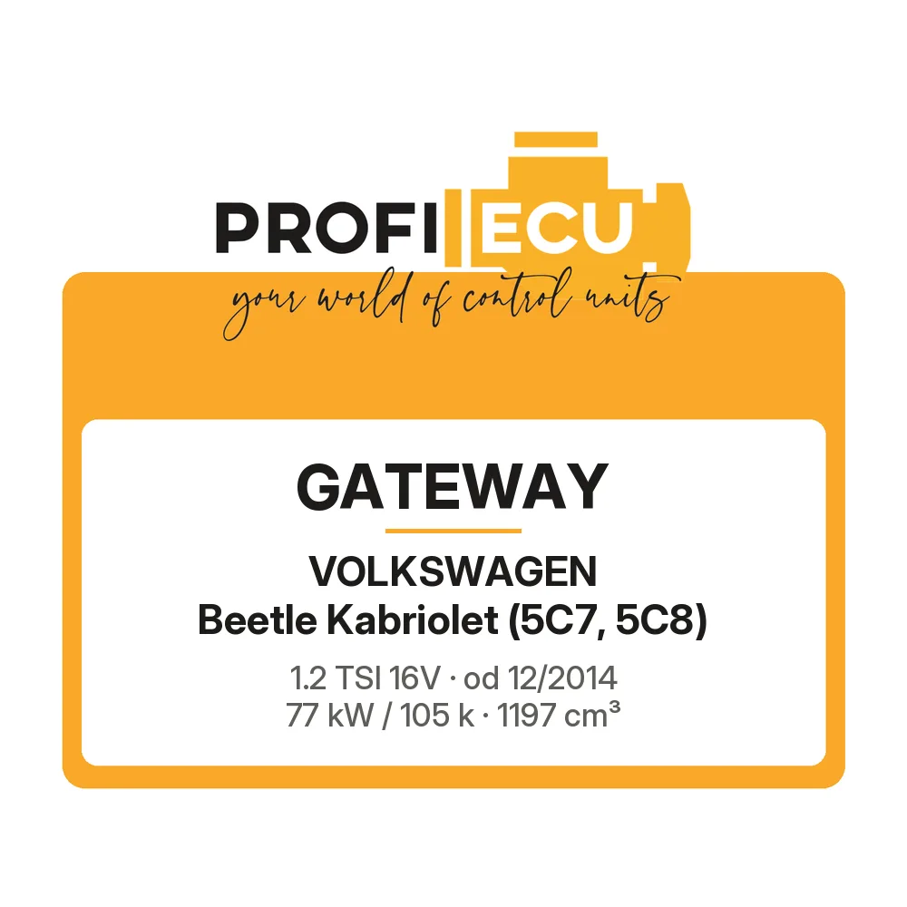Etiketa ProfiECU: GATEWAY pro Volkswagen Beetle Kabriolet 1.2 TSI 16V 77 kW