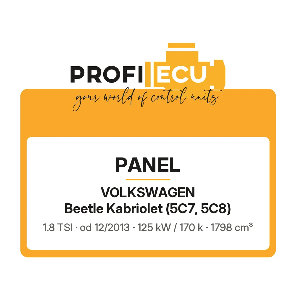 Etiketa ProfiECU: Panel pro Volkswagen Beetle Kabriolet 1.8 TSI 125 kW