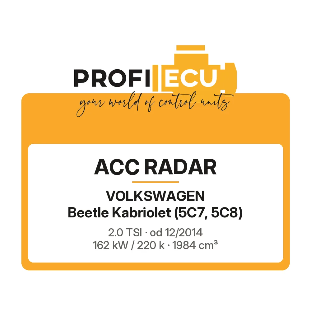 Etiketa ProfiECU: ACC Radar pro Volkswagen Beetle Kabriolet 2.0 TSI 162 kW