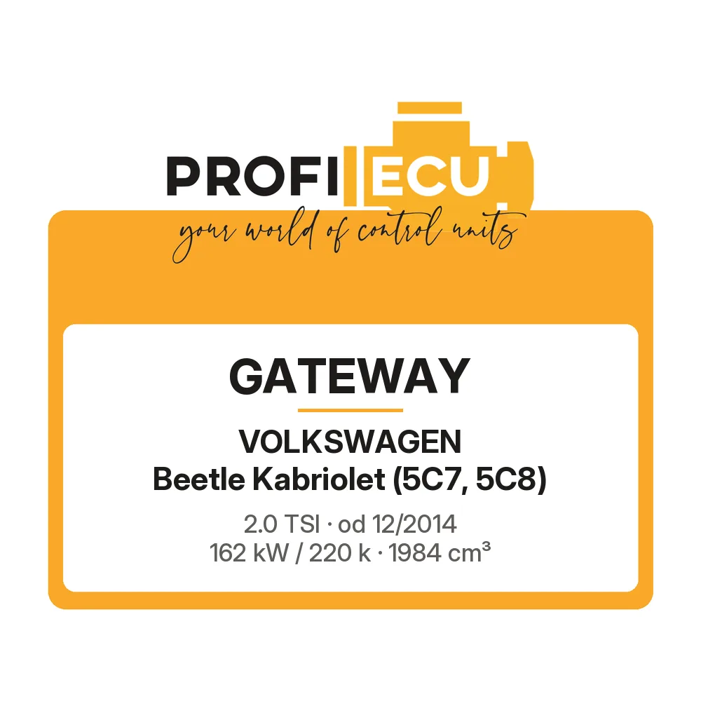 Etiketa ProfiECU: GATEWAY pro Volkswagen Beetle Kabriolet 2.0 TSI 162 kW
