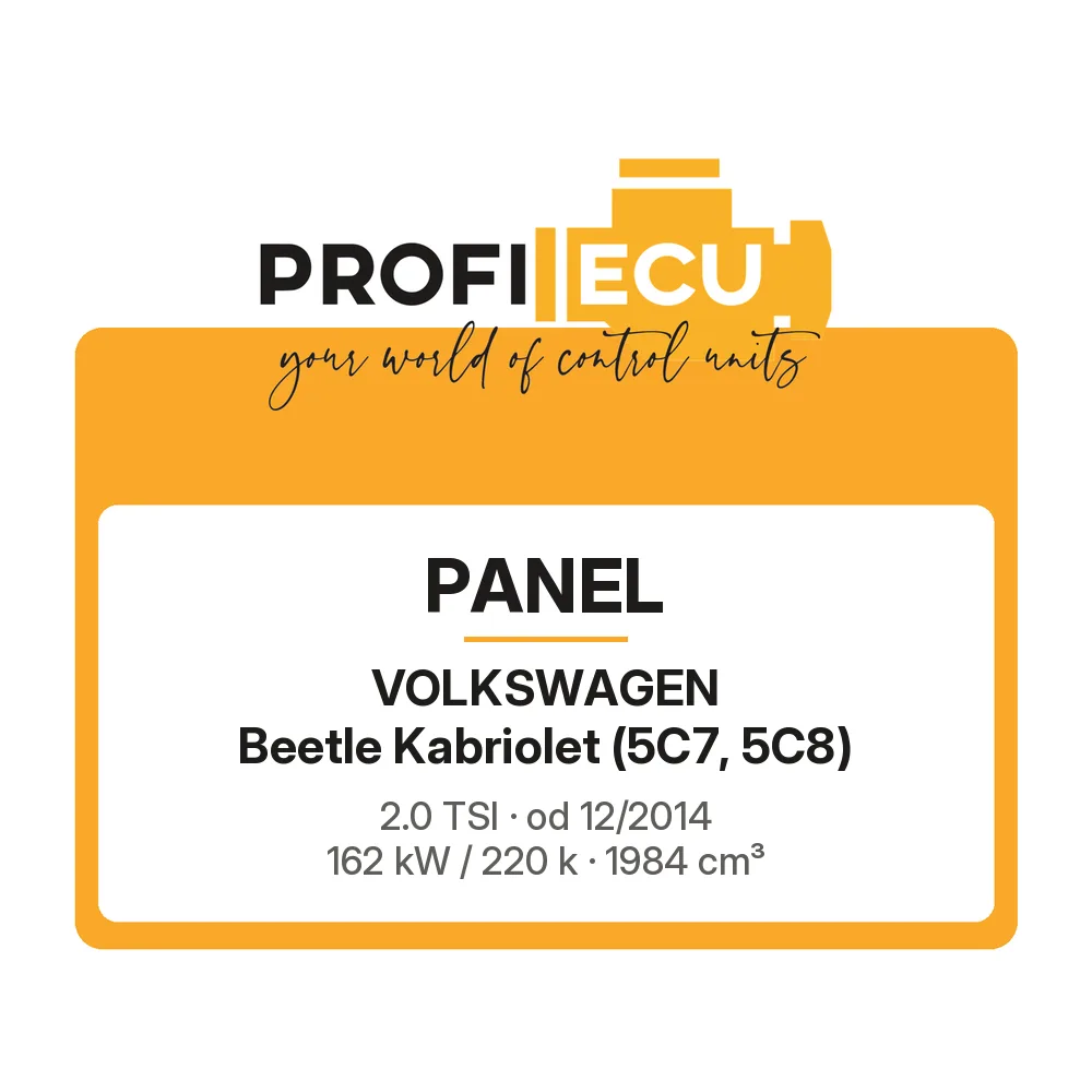 Etiketa ProfiECU: Panel pro Volkswagen Beetle Kabriolet 2.0 TSI 162 kW