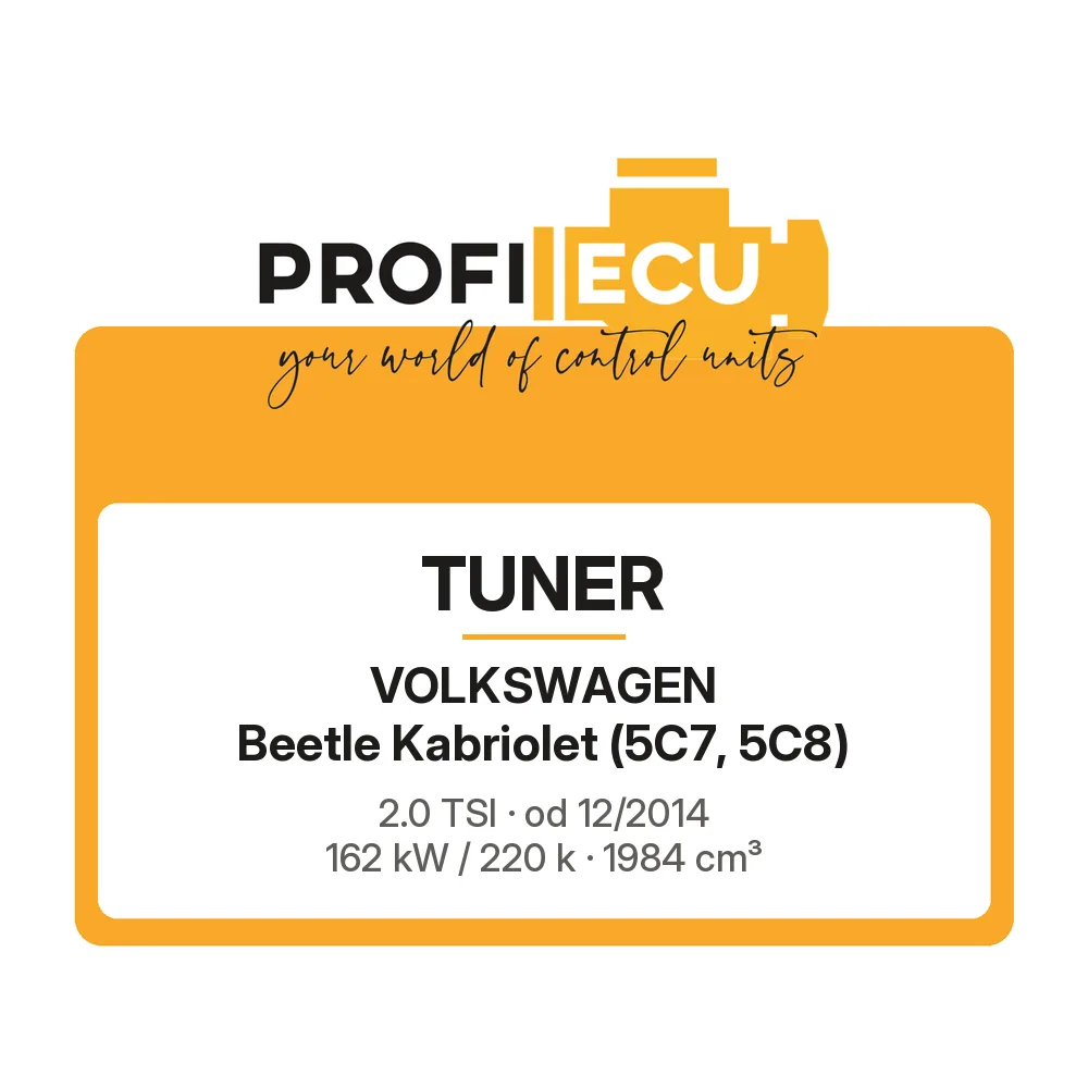 Etiketa ProfiECU: Tuner pro Volkswagen Beetle Kabriolet 2.0 TSI 162 kW