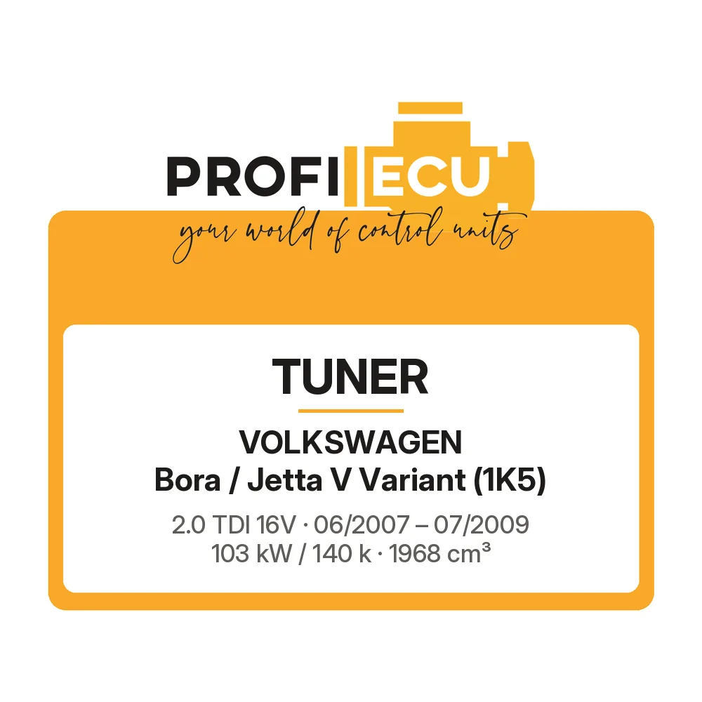 Etiketa ProfiECU: Tuner pro Volkswagen Bora / Jetta V Variant 2.0 TDI 16V 103 kW