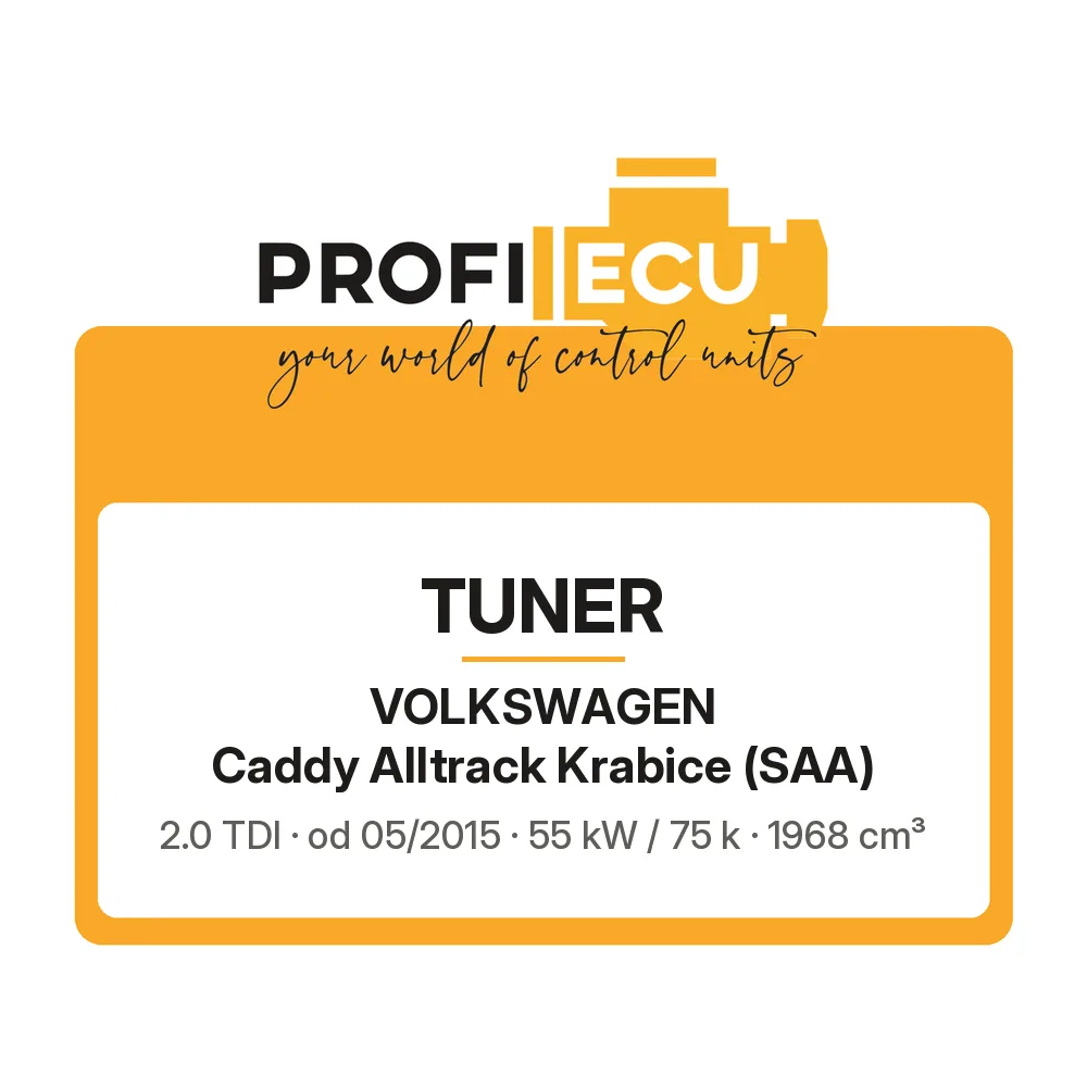 Etiketa ProfiECU: Tuner pro Volkswagen Caddy Alltrack Krabice 2.0 TDI 55 kW