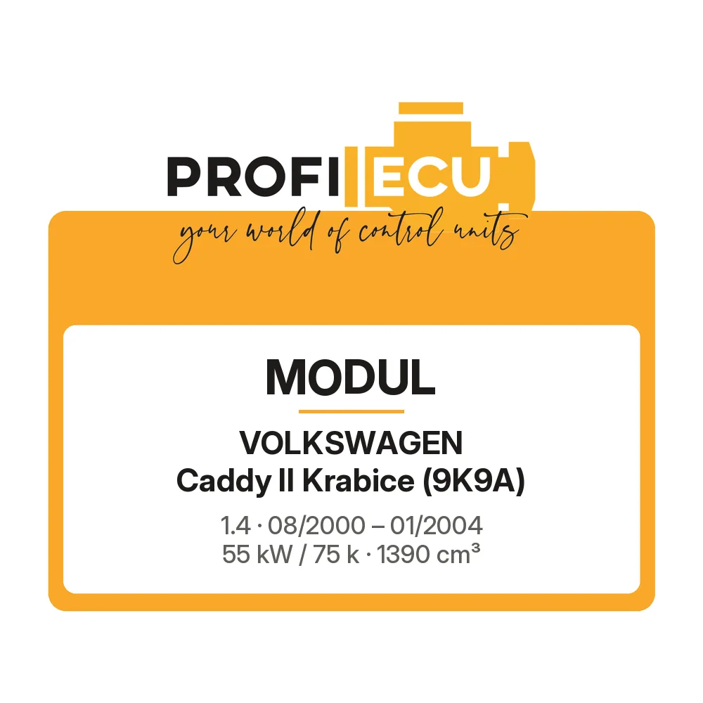 Etiketa ProfiECU: Modul pro Volkswagen Caddy II Krabice 1.4 55 kW