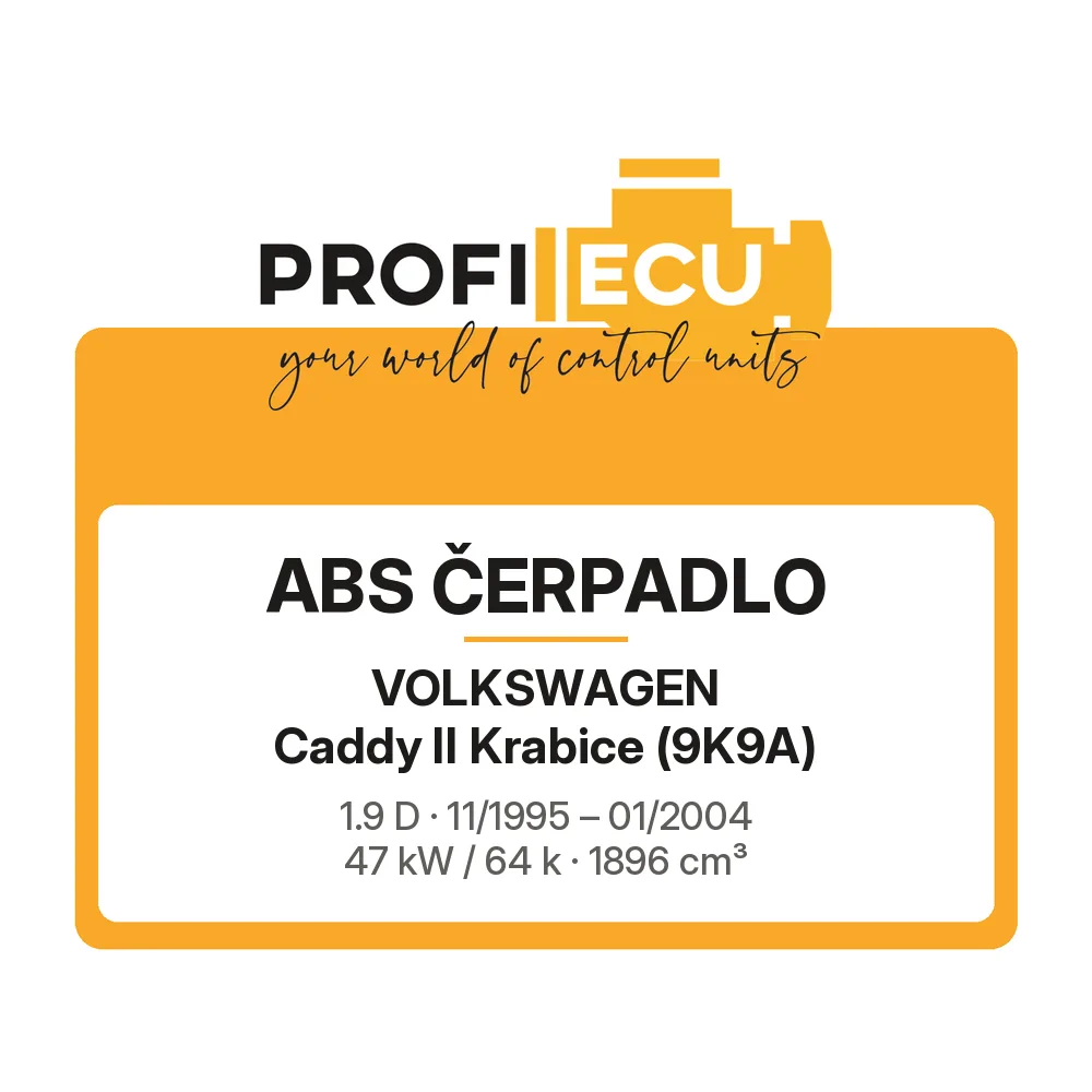 Etiketa ProfiECU: ABS čerpadlo pro Volkswagen Caddy II Krabice 1.9 D 47 kW