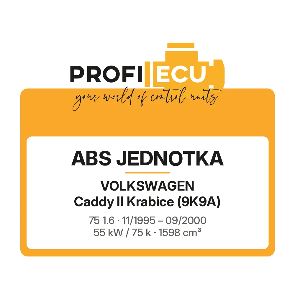 Etiketa ProfiECU: ABS jednotka pro Volkswagen Caddy II Krabice 75 1.6 55 kW
