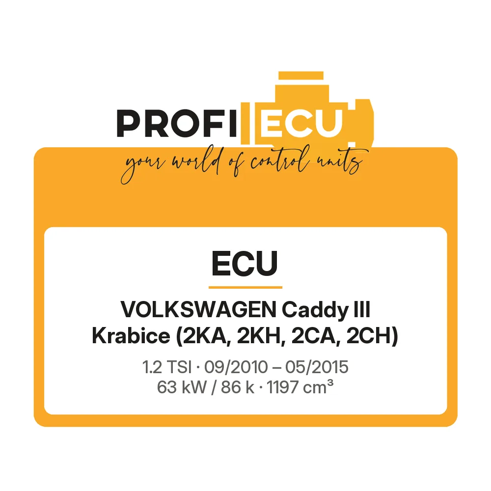 Etiketa ProfiECU: ECU pro Volkswagen Caddy III Krabice 1.2 TSI 63 kW