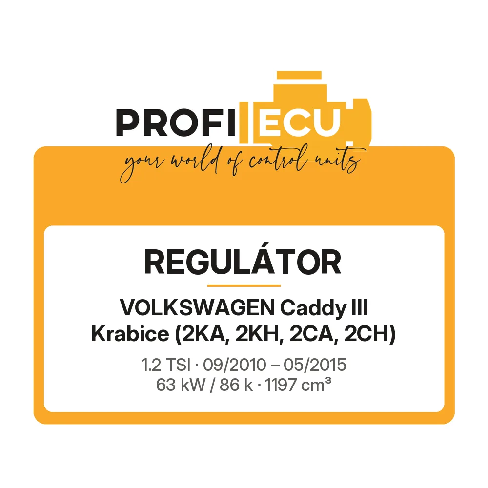 Etiketa ProfiECU: Regulátor pro Volkswagen Caddy III Krabice 1.2 TSI 63 kW