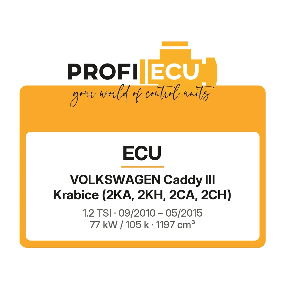 Etiketa ProfiECU: ECU pro Volkswagen Caddy III Krabice 1.2 TSI 77 kW