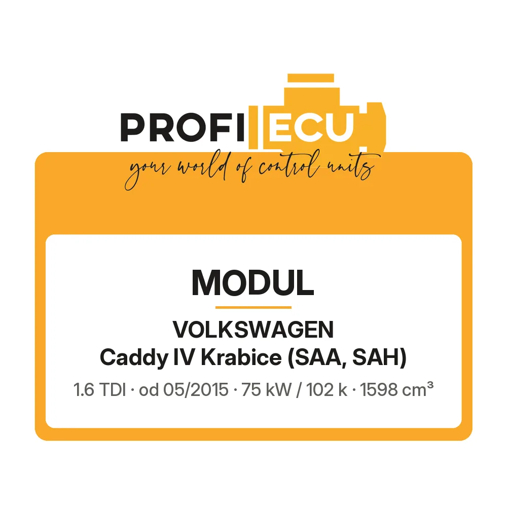 Etiketa ProfiECU: Modul pro Volkswagen Caddy IV Krabice 1.6 TDI 75 kW