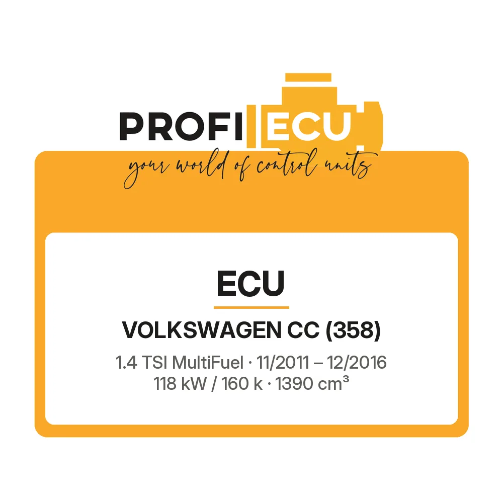 Etiketa ProfiECU: ECU pro Volkswagen CC 1.4 TSI MultiFuel 118 kW