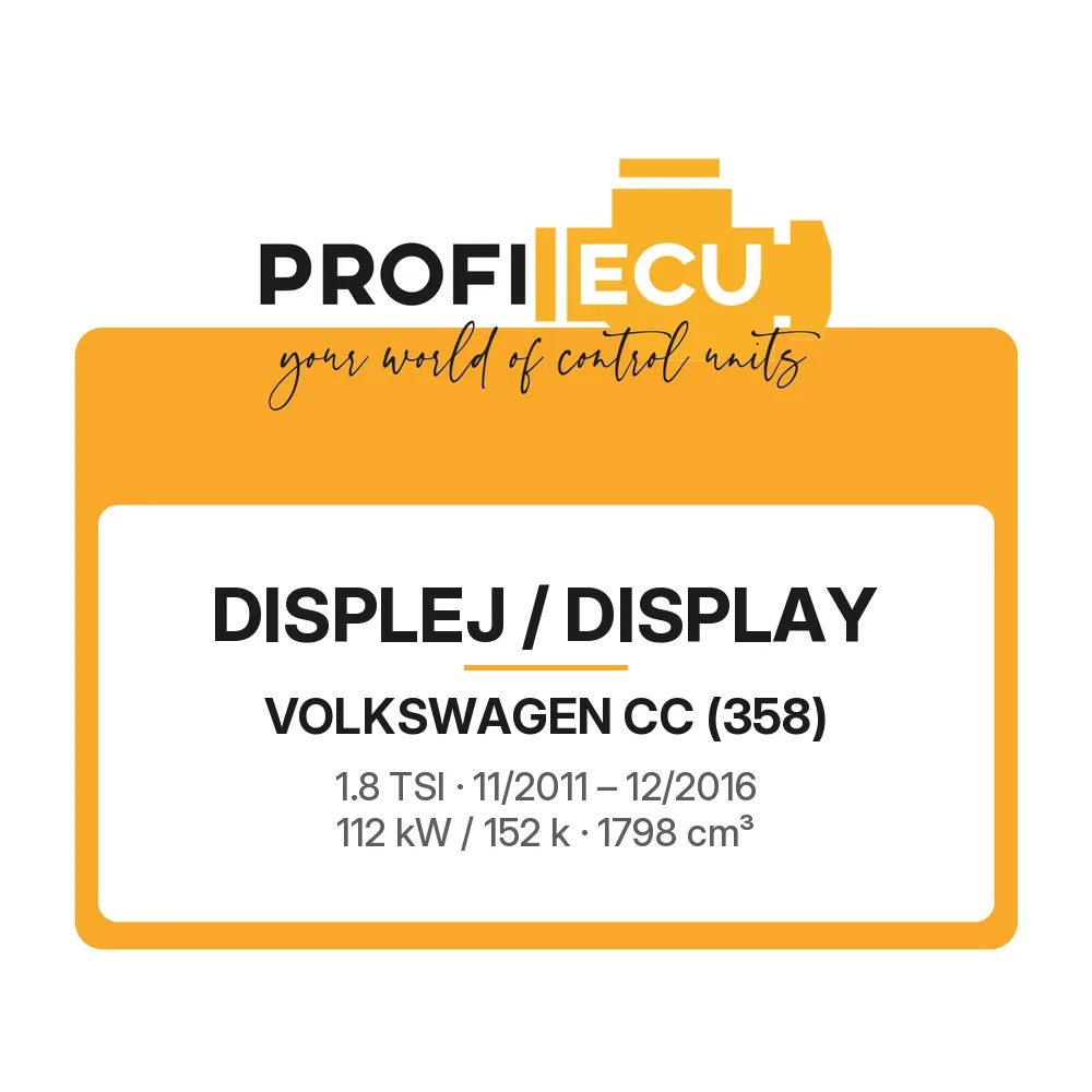 Etiketa ProfiECU: Displej / Display pro Volkswagen CC 1.8 TSI 112 kW