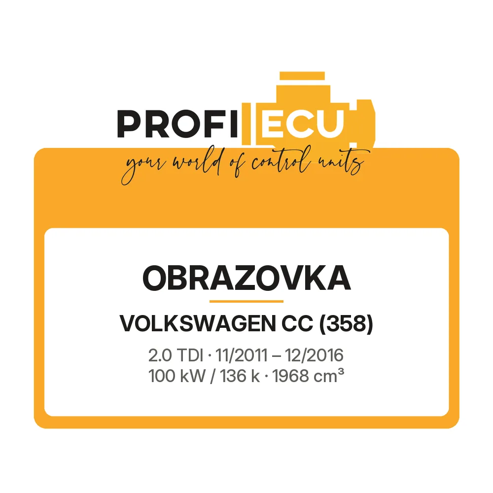 Etiketa ProfiECU: Obrazovka pro Volkswagen CC 2.0 TDI 100 kW