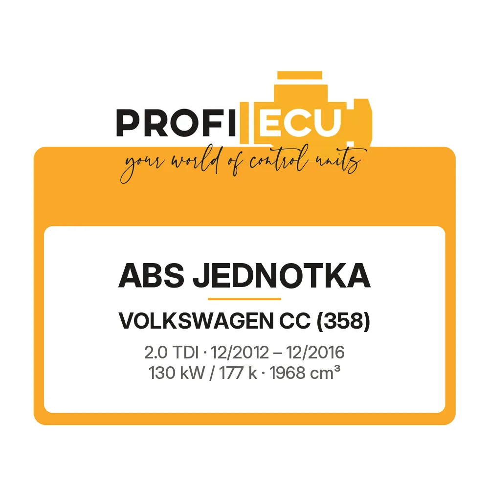 Etiketa ProfiECU: ABS jednotka pro Volkswagen CC 2.0 TDI 130 kW