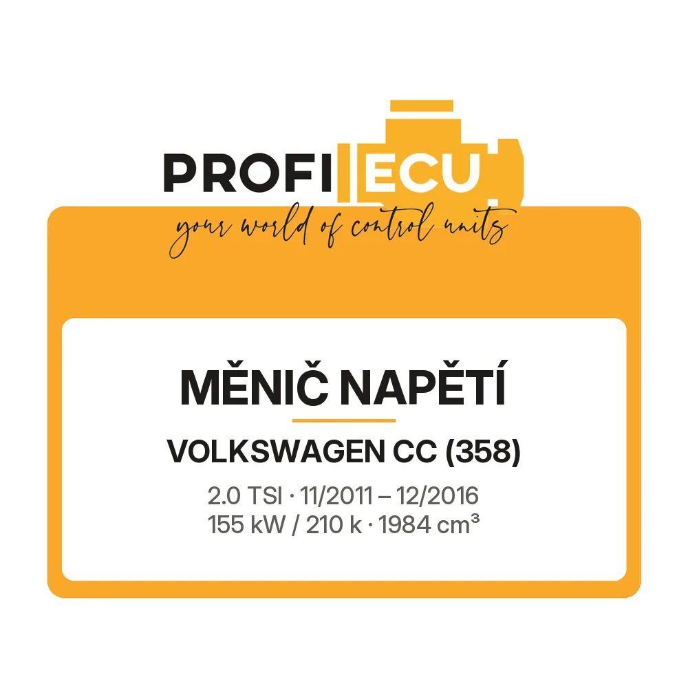 Etiketa ProfiECU: Měnič napětí pro Volkswagen CC 2.0 TSI 155 kW