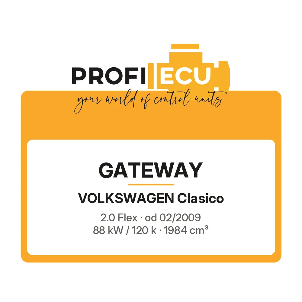 Etiketa ProfiECU: GATEWAY pro Volkswagen Clasico 2.0 Flex 88 kW