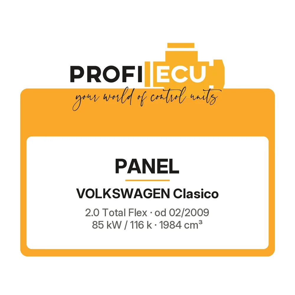 Etiketa ProfiECU: Panel pro Volkswagen Clasico 2.0 Total Flex 85 kW