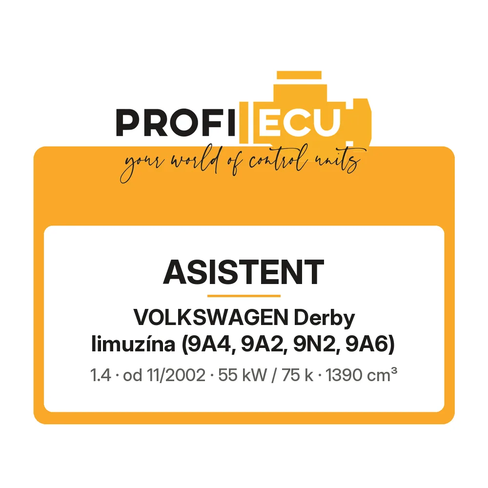 Etiketa ProfiECU: ASISTENT pro Volkswagen Derby limuzína 1.4 55 kW