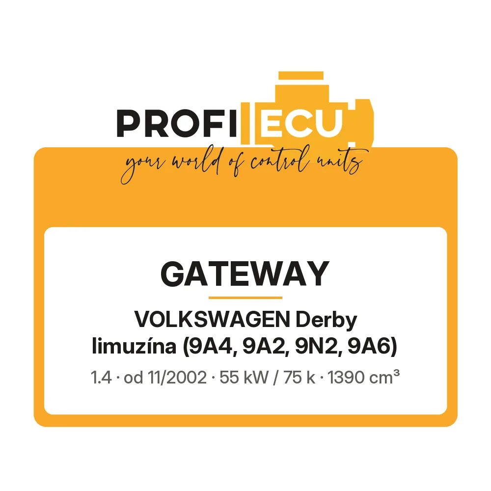 Etiketa ProfiECU: GATEWAY pro Volkswagen Derby limuzína 1.4 55 kW