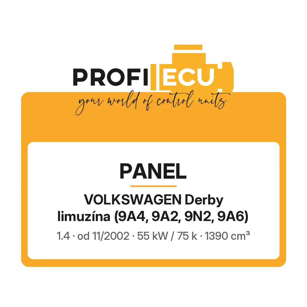 Etiketa ProfiECU: Panel pro Volkswagen Derby limuzína 1.4 55 kW
