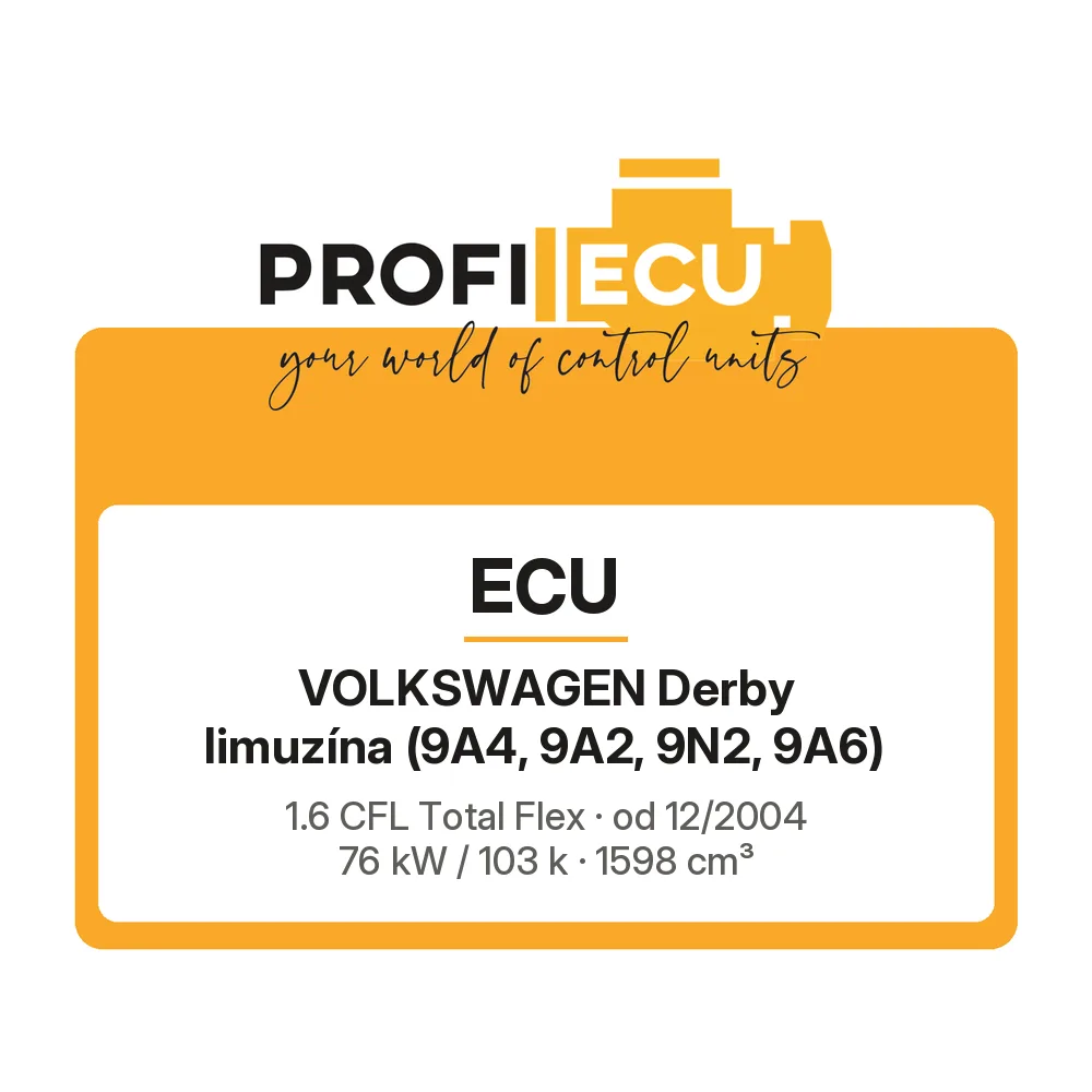 Etiketa ProfiECU: ECU pro Volkswagen Derby limuzína 1.6 CFL Total Flex 76 kW
