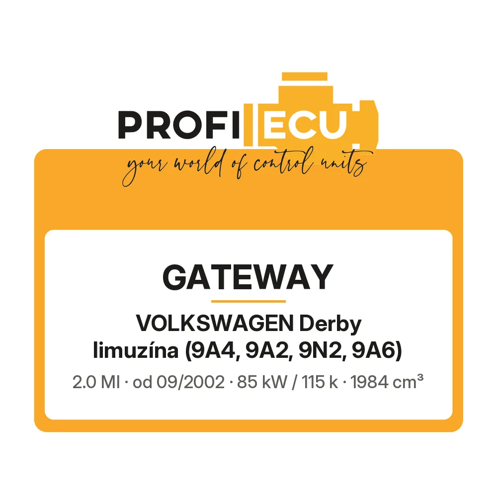 Etiketa ProfiECU: GATEWAY pro Volkswagen Derby limuzína 2.0 MI 85 kW