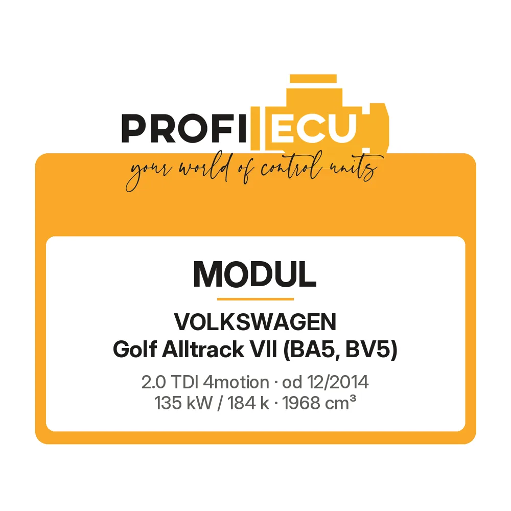 Etiketa ProfiECU: Modul pro Volkswagen Golf Alltrack VII 2.0 TDI 4motion 135 kW