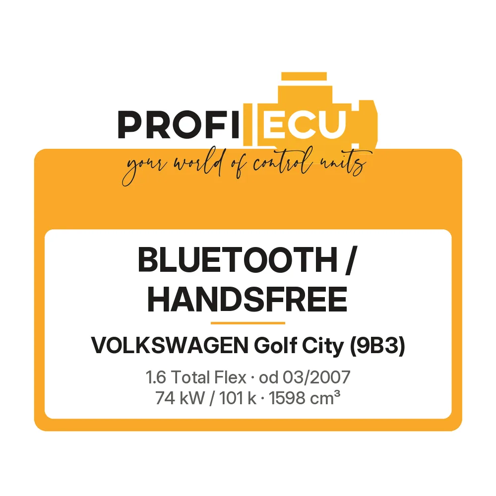 Etiketa ProfiECU: Bluetooth / Handsfree pro Volkswagen Golf City 1.6 Total Flex 74 kW