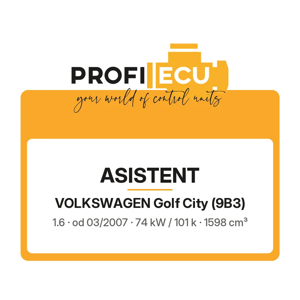 Etiketa ProfiECU: ASISTENT pro Volkswagen Golf City 1.6 74 kW