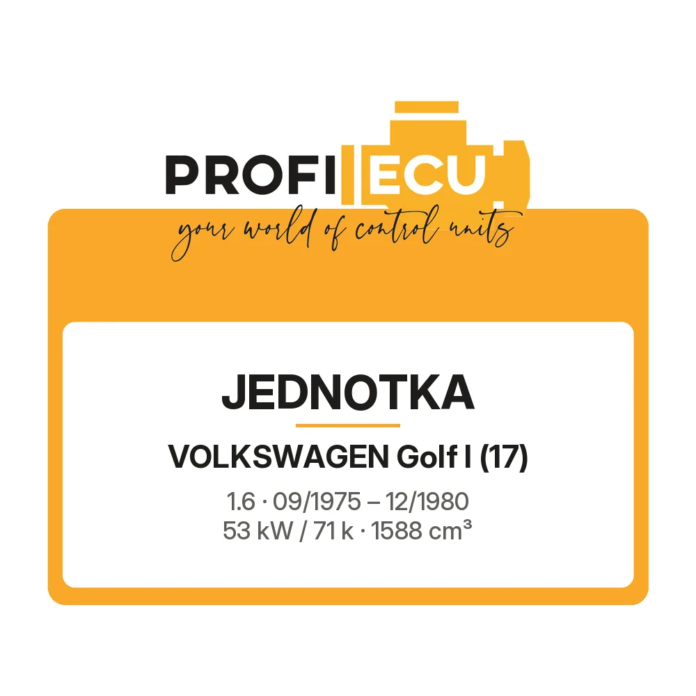 Etiketa ProfiECU: Jednotka pro Volkswagen Golf I 1.6 53 kW