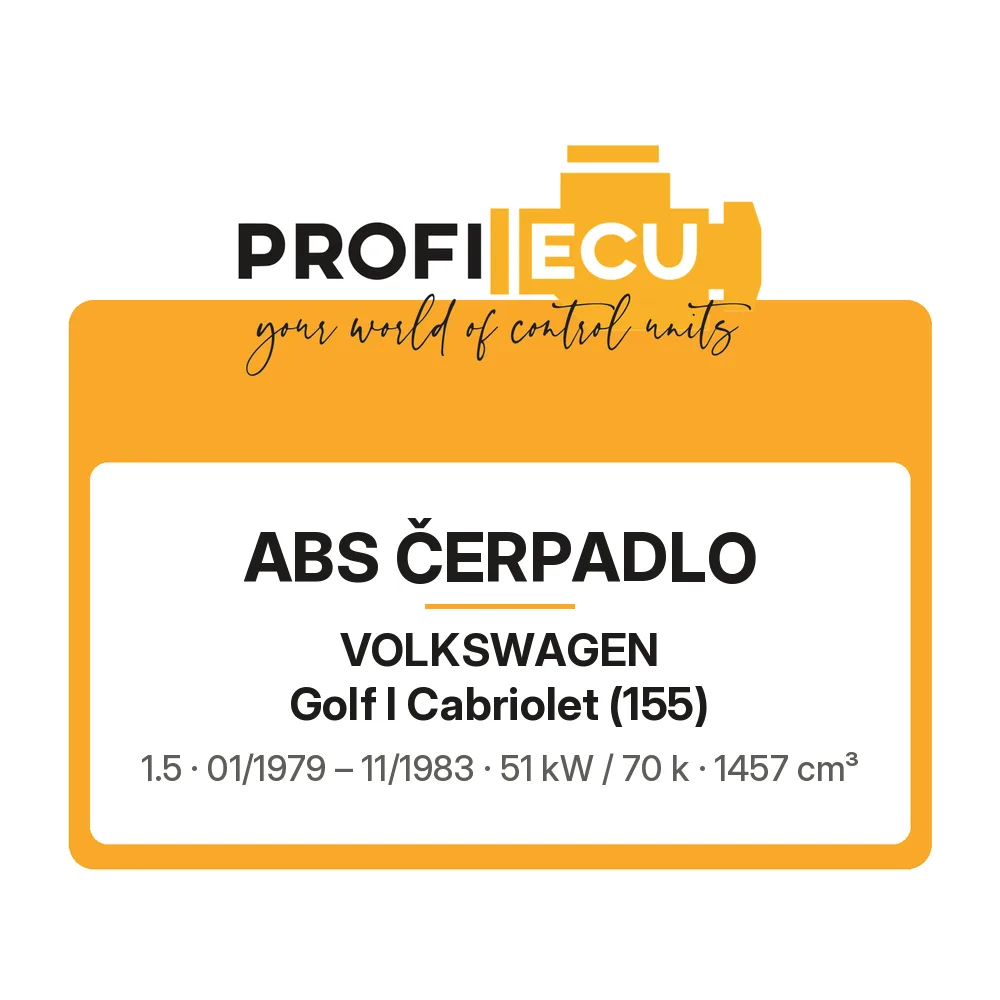 Etiketa ProfiECU: ABS čerpadlo pro Volkswagen Golf I Cabriolet 1.5 51 kW