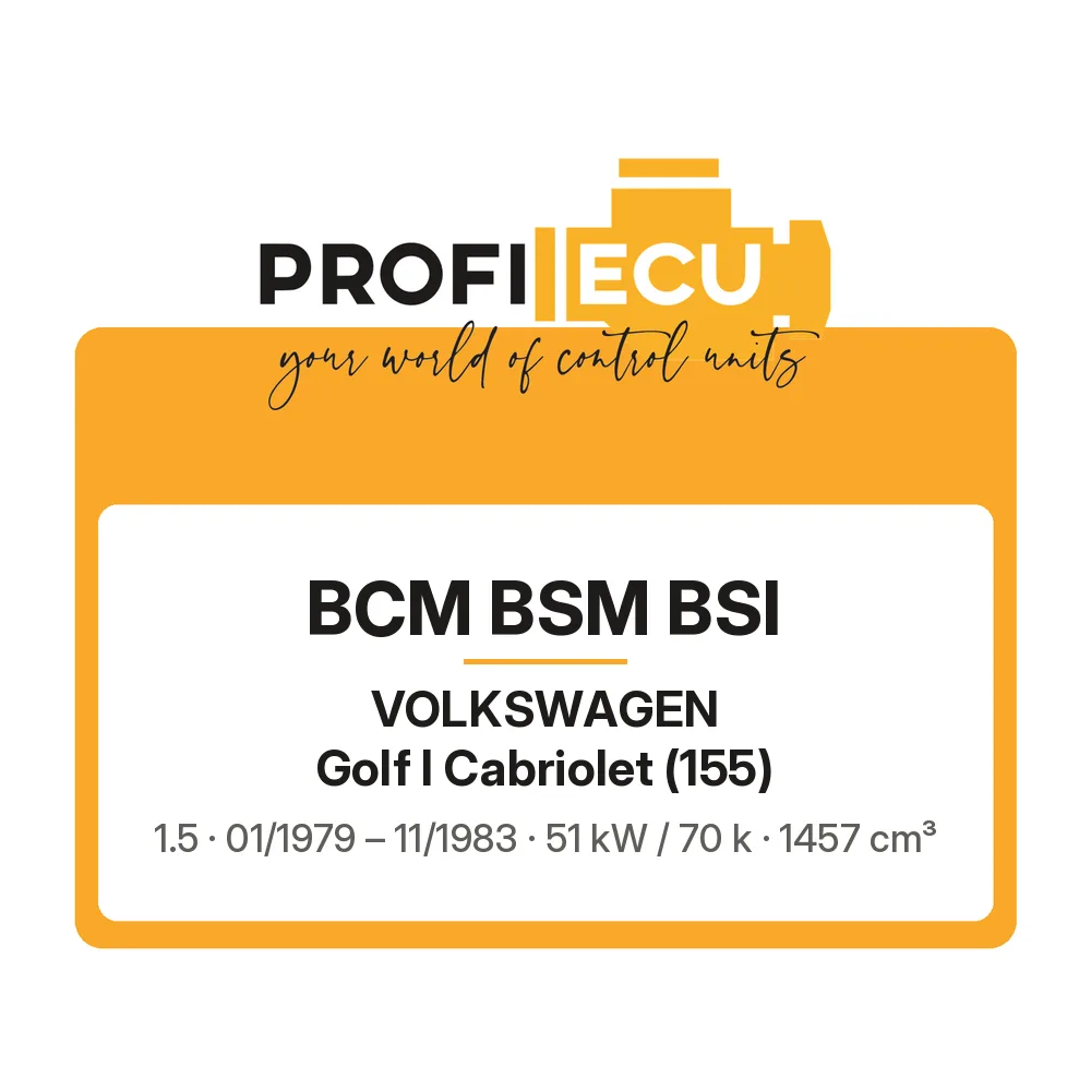 Etiketa ProfiECU: BCM BSM BSI pro Volkswagen Golf I Cabriolet 1.5 51 kW