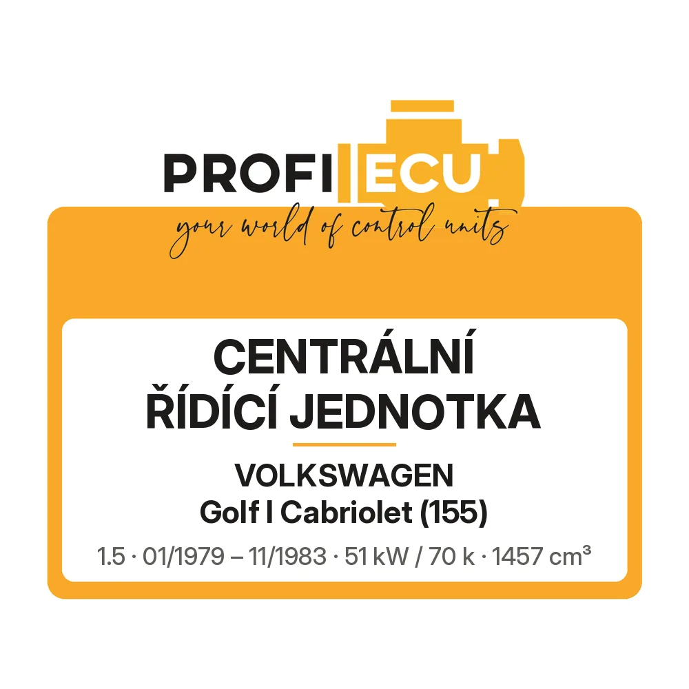 Etiketa ProfiECU: Centrální řídící jednotka pro Volkswagen Golf I Cabriolet 1.5 51 kW