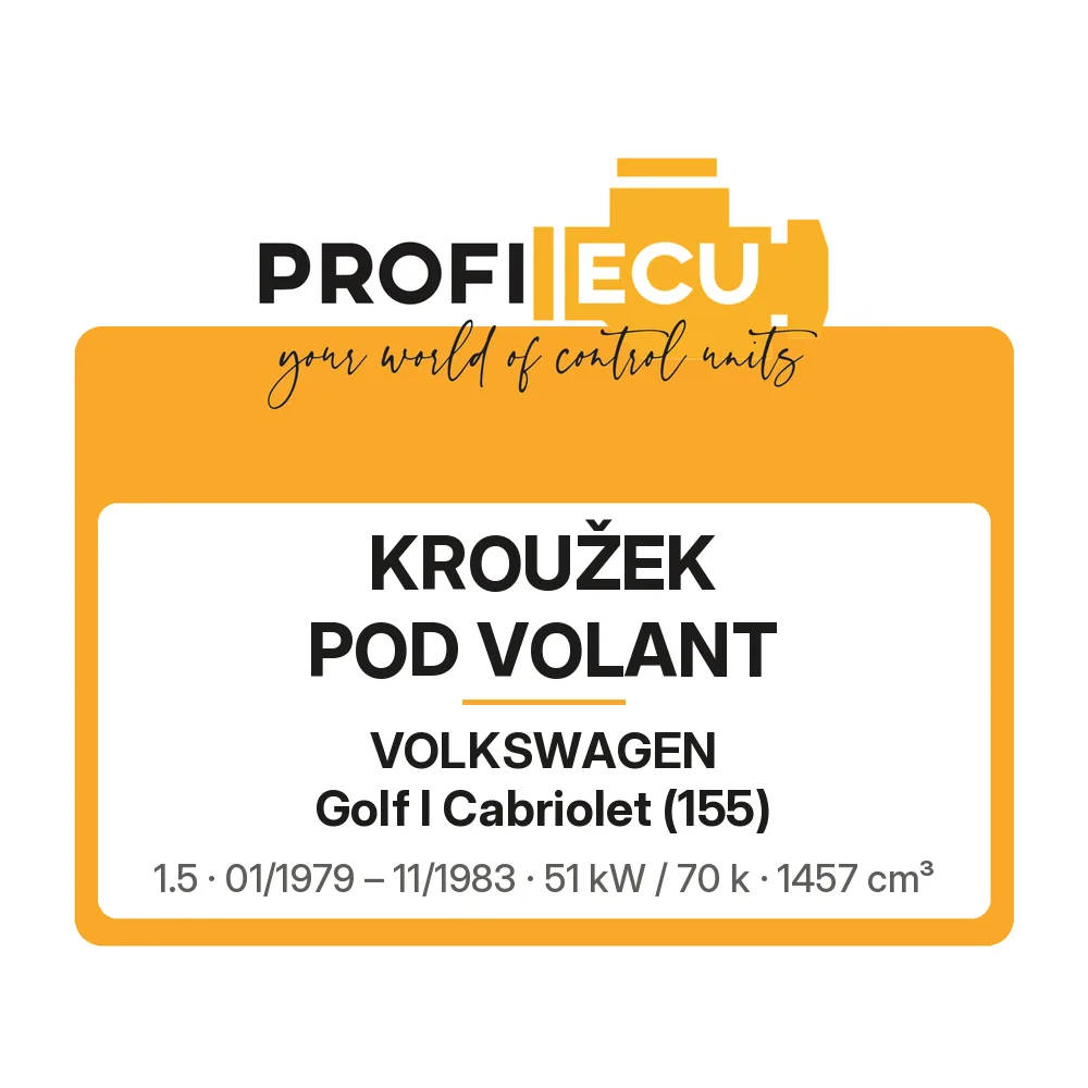 Etiketa ProfiECU: Kroužek pod volant pro Volkswagen Golf I Cabriolet 1.5 51 kW