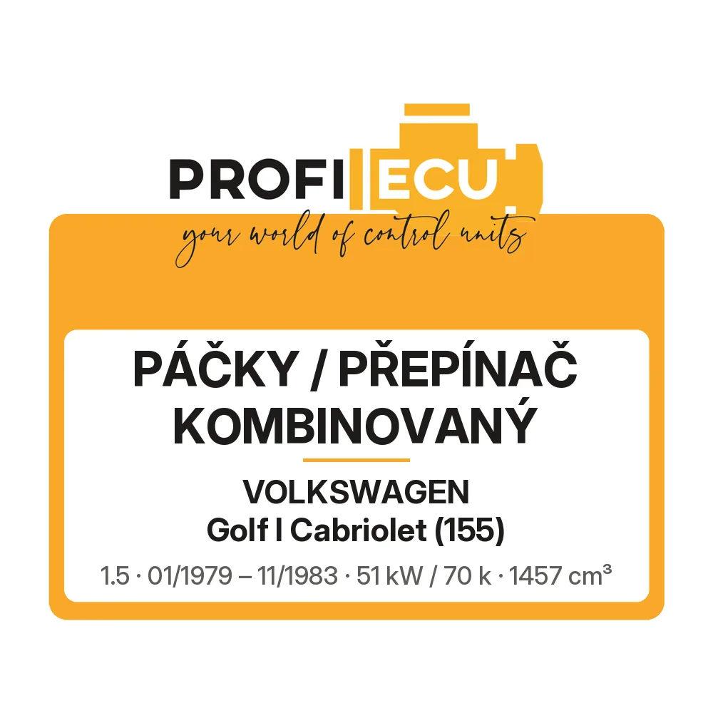 Etiketa ProfiECU: Páčky / Přepínač kombinovaný pro Volkswagen Golf I Cabriolet 1.5 51 kW