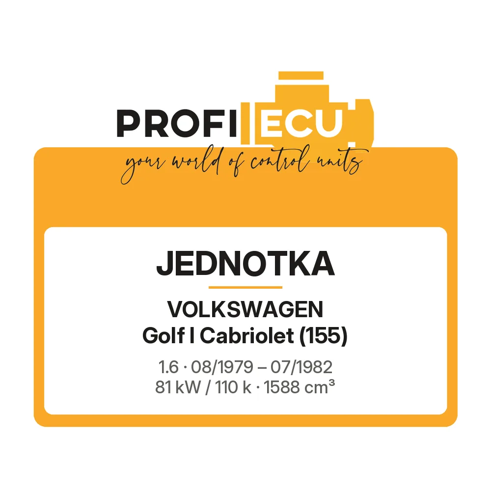 Etiketa ProfiECU: Jednotka pro Volkswagen Golf I Cabriolet 1.6 81 kW