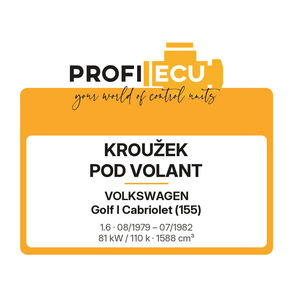 Etiketa ProfiECU: Kroužek pod volant pro Volkswagen Golf I Cabriolet 1.6 81 kW