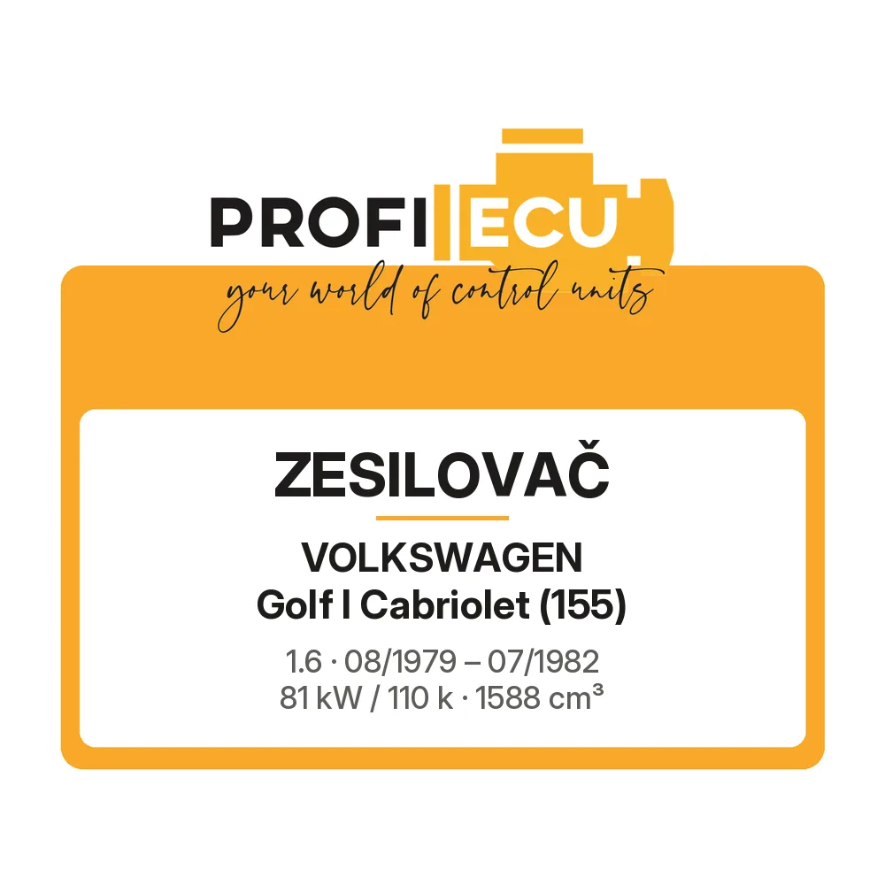 Etiketa ProfiECU: Zesilovač pro Volkswagen Golf I Cabriolet 1.6 81 kW