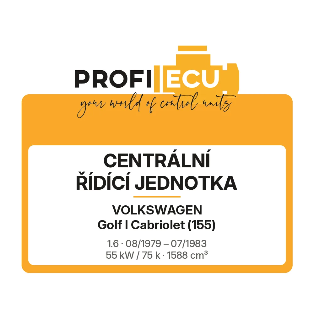 Etiketa ProfiECU: Centrální řídící jednotka pro Volkswagen Golf I Cabriolet 1.6 55 kW