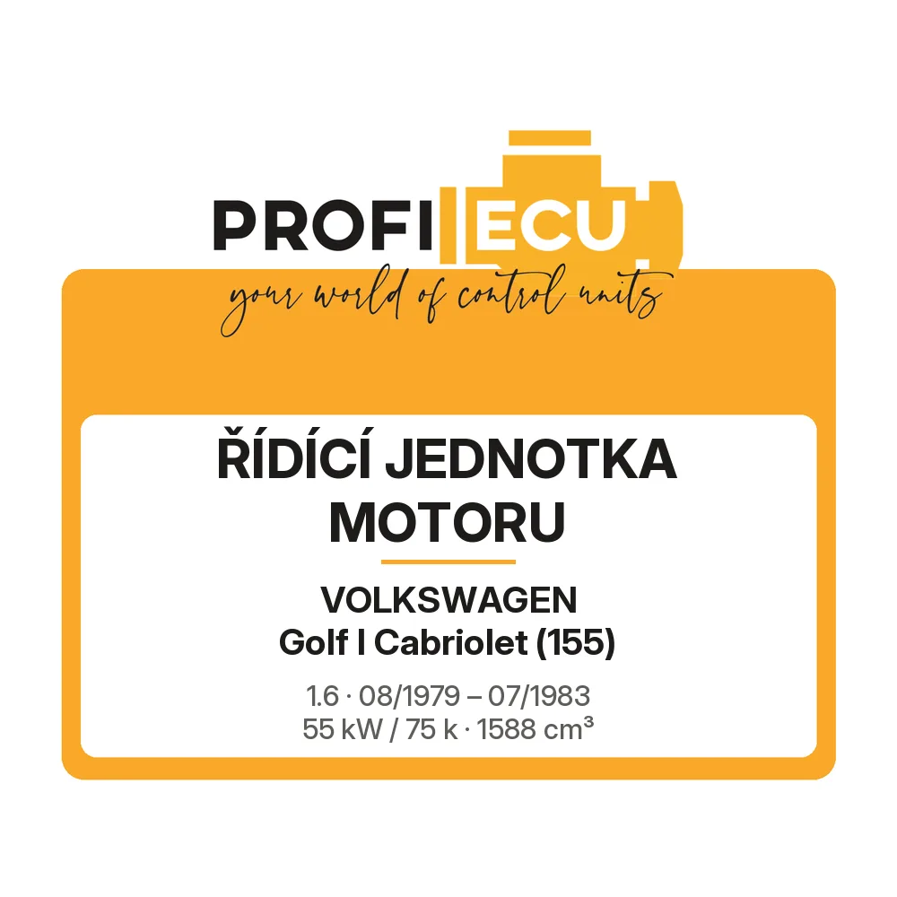 Etiketa ProfiECU: Řídící jednotka motoru pro Volkswagen Golf I Cabriolet 1.6 55 kW