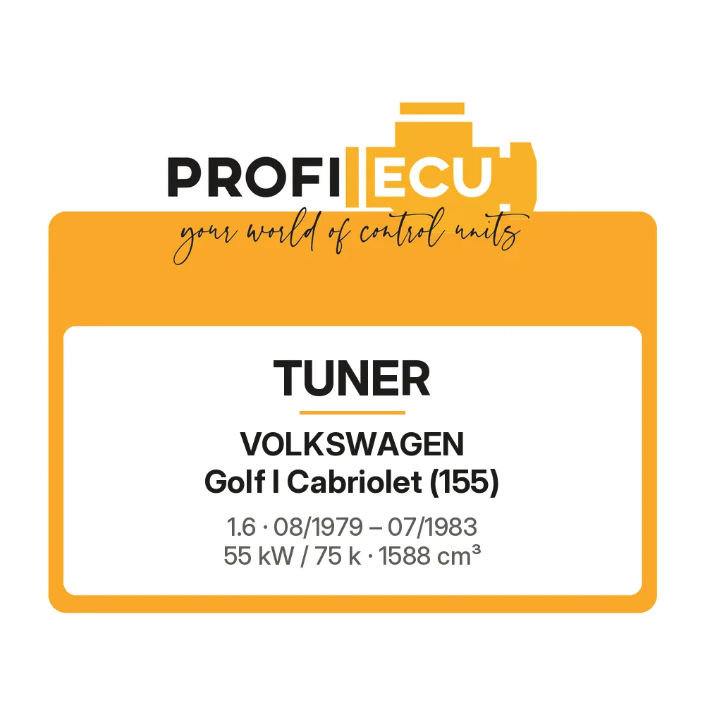 Etiketa ProfiECU: Tuner pro Volkswagen Golf I Cabriolet 1.6 55 kW